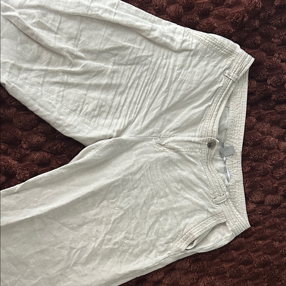 Liz Claiborne Cream Wide Leg Pants (size 12)